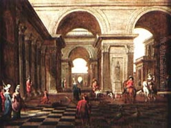 Retour De Chasse Dans La Cour D'un Palais Oil Painting by Jacob Ferdinand Saeys