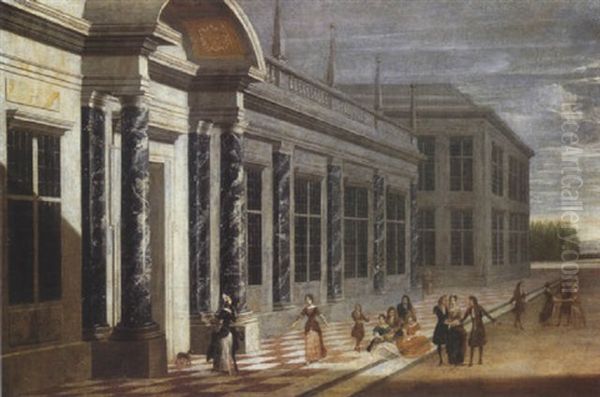 Fete Devant La Facade D'un Palais Renaissance Oil Painting by Jacob Ferdinand Saeys