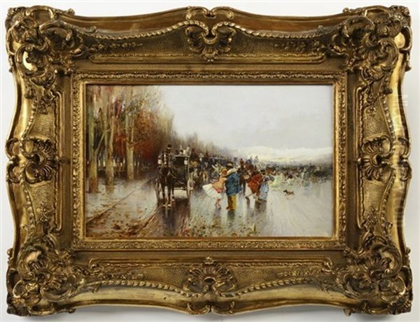 Carnival In Paris Oil Painting by Jan Safarik