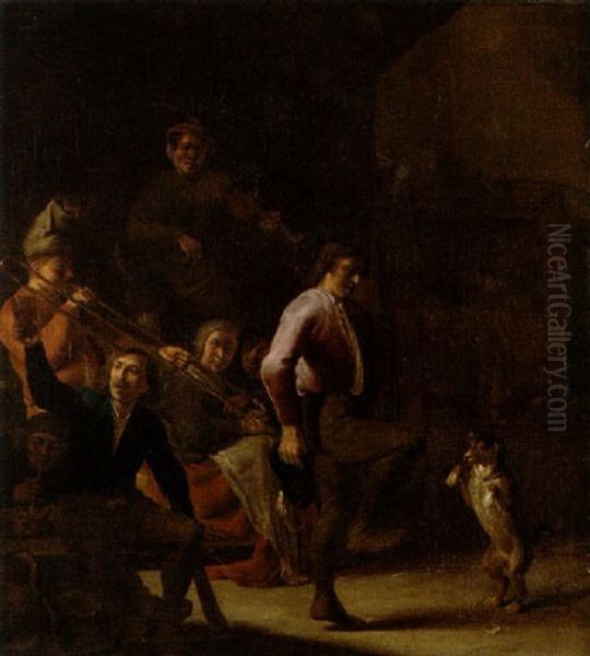 Dansande Och Musicerande Sallskap Oil Painting by Cornelis Saftleven