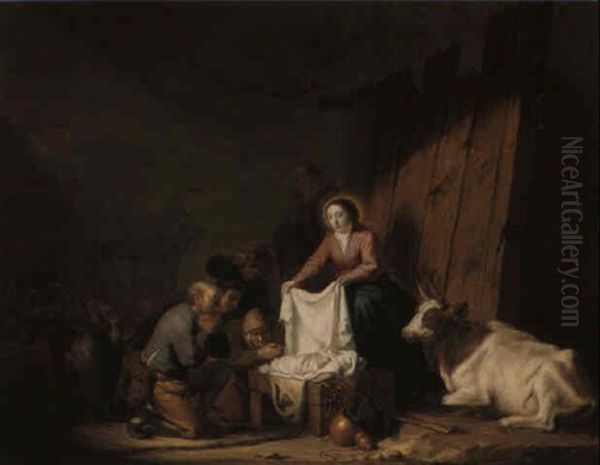 The Adoration Of The Shepherds Oil Painting by Cornelis Saftleven