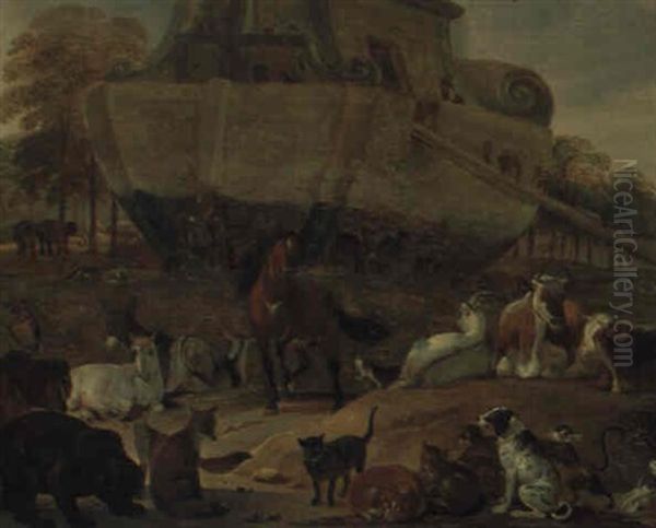 Einzug Der Tiere In Die Arche Noah Oil Painting by Cornelis Saftleven