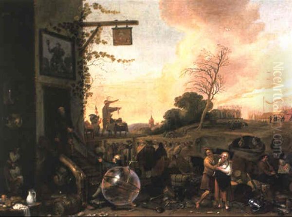 An Allegory Of Human Folly Oil Painting by Cornelis Saftleven