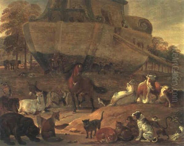 Einzug Der Tiere In Die Arche Noah Oil Painting by Cornelis Saftleven