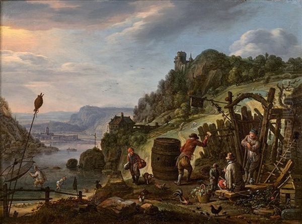 Les Moissons Oil Painting by Herman Saftleven