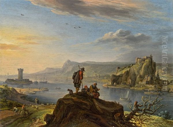 Rhine Landscape by Herman Saftleven