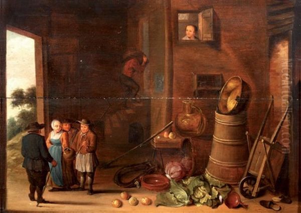 Interieur De Cuisine Oil Painting by Herman Saftleven