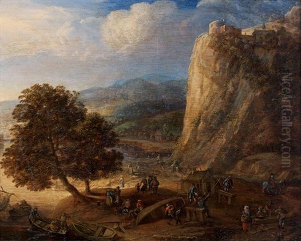 Paysage De La Vallee Du Rhin Oil Painting by Herman Saftleven