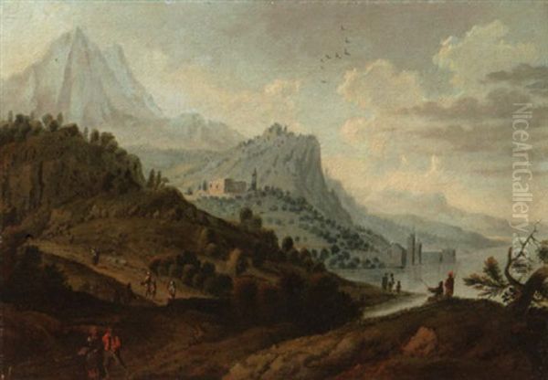 Ideale Landschaft Mit Flusbiegung Oil Painting by Herman Saftleven