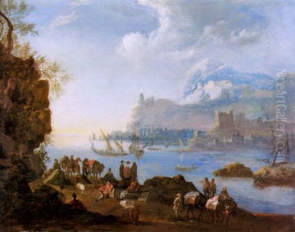 Fahre Uber Den Rhein Oil Painting by Herman Saftleven