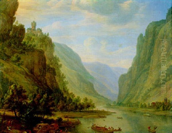 Paysage Des Bords Du Rhin Oil Painting by Herman Saftleven