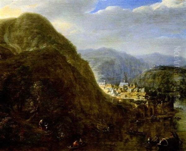 Paysage De La Valle Du Rhin Oil Painting by Herman Saftleven