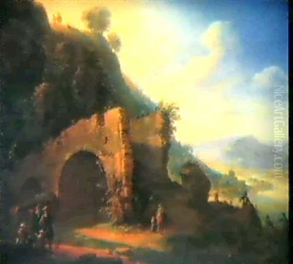 Paysage Anime Sur Le Rhin Oil Painting by Herman Saftleven