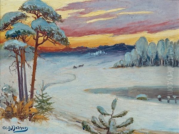 Byalven I Varmlands Nysater (from Varmland) Oil Painting by Olof Sager-Nelson