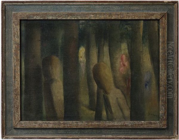 In The Forest Oil Painting by Augustin Sagner