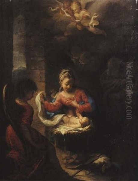 La Nativite Oil Painting by Giovanni Camillo Sagrestani