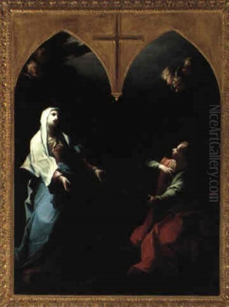 The Virgin And St. John The Evangelist Oil Painting by Giovanni Camillo Sagrestani