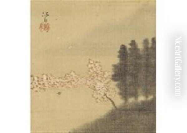 Spring Scenery Oil Painting by Kogetsu Saigo