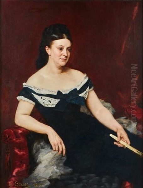 Ritratto Della Contessa Marie Oil Painting by Edouard Alexandre Sain