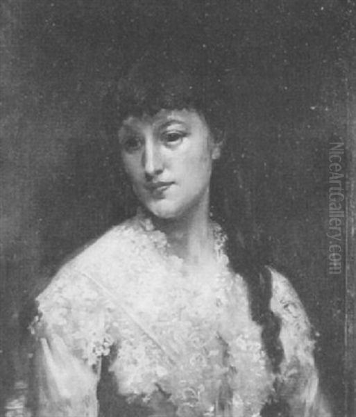 Portrait De La Comtesse De Charencais by Edouard Alexandre Sain