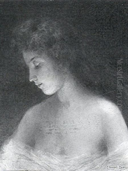 Portrait De Jeune Femme Rousse by Edouard Alexandre Sain