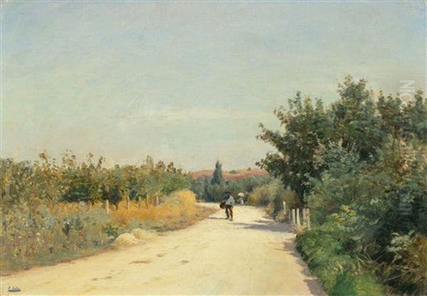 Chemin De Campagne Oil Painting by Paul (Jean Marie) Sain