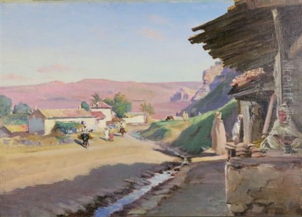 Vue De Village En Algerie Oil Painting by Paul (Jean Marie) Sain