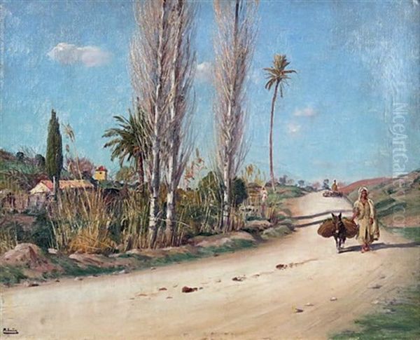 Retour De Marche Vers Constantine Oil Painting by Paul (Jean Marie) Sain