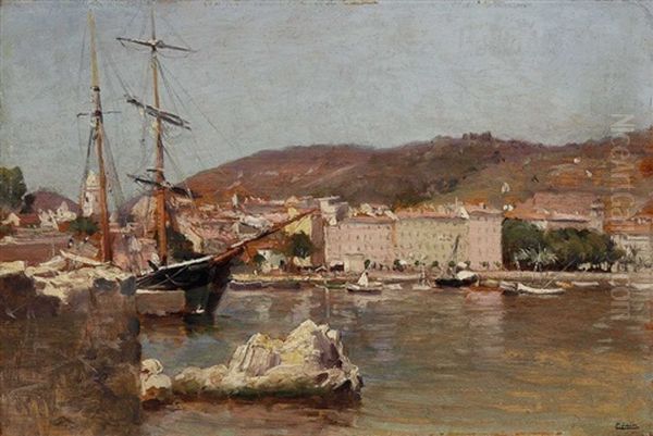 Der Hafen Von Ajaccio Oil Painting by Paul (Jean Marie) Sain