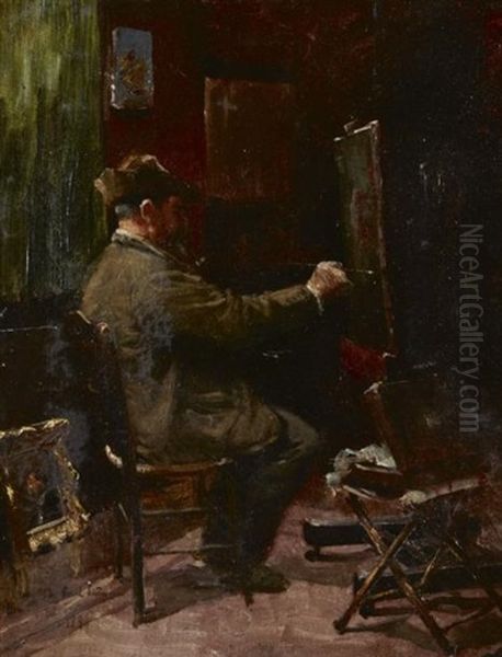 L'artiste Dans Son Atelier by Paul (Jean Marie) Sain