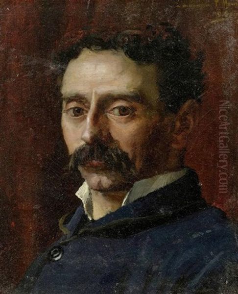 Portrait Eines Mannes, Wohl Von P. Mauran Oil Painting by Paul (Jean Marie) Sain