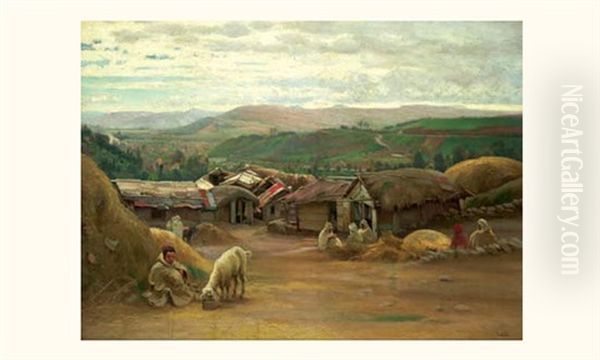 Campement Berbere Oil Painting by Paul (Jean Marie) Sain