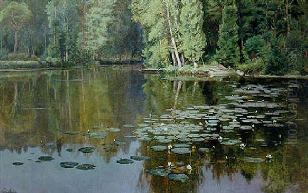 Waterlillies Oil Painting by Paul (Jean Marie) Sain