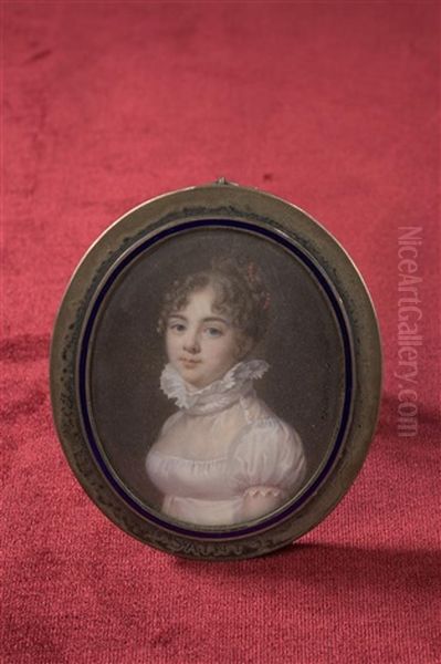 Portrait De Jeune Fille A La Robe Blanche Oil Painting by Daniel Saint