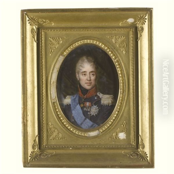 Portrait Of Charles X, King Of France And Navarre Oil Painting by Daniel Saint