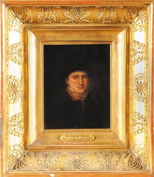 Portrait D'homme Au Chapeau, Dit Regis Oil Painting by Antoine-Francois Saint-Aubert