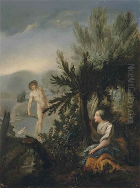 Le Cas De Conscience Oil Painting by Gabriel Jacques de Saint-Aubin