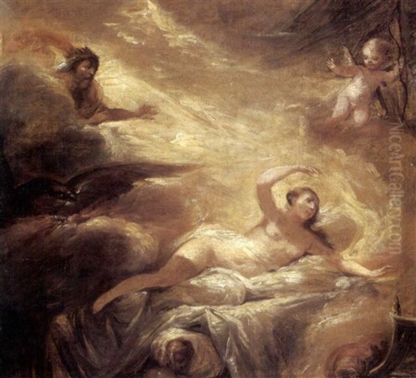 Jupiter Et Semele Oil Painting by Gabriel Jacques de Saint-Aubin