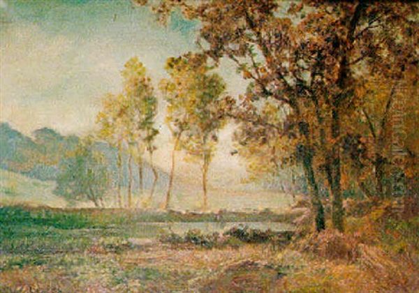 Bord De Riviere Oil Painting by Jean Aime Saint-Cyr Girier