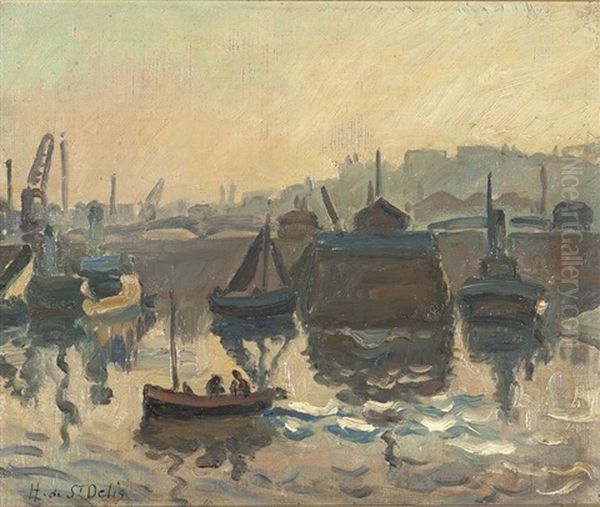 Marine Oil Painting by Henri Lienard De Saint-Delis