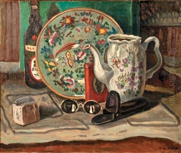 Nature Morte A La Cafetiere Oil Painting by Henri Lienard De Saint-Delis