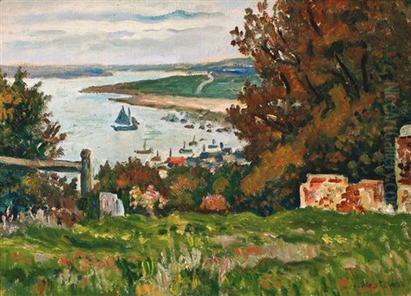 Vue De La Cote De Grace Oil Painting by Henri Lienard De Saint-Delis