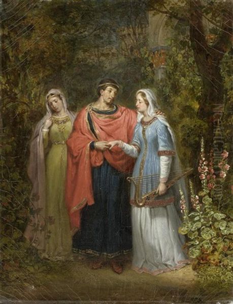 St. Louis Et Marquerite De Provence (+ Charles Le Chauvre Et Le Richilde, 1825; Pair) Oil Painting by Gillot Saint-Evre