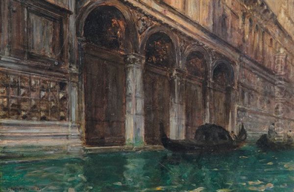 Gondola A Venezia Oil Painting by Joseph Saint-Germier