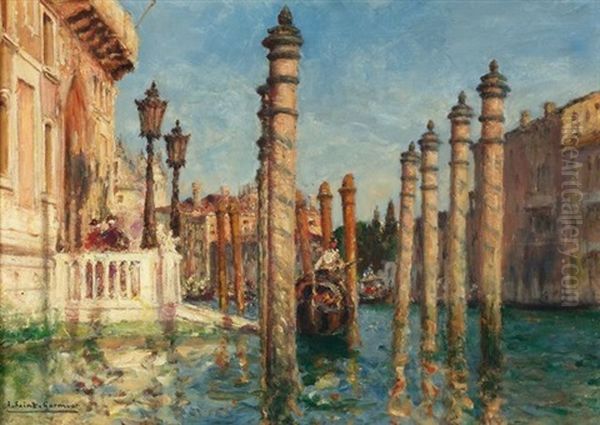 Venezianischer Kanal Oil Painting by Joseph Saint-Germier