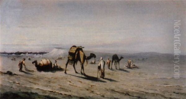 Karawane In Der Wuste Oil Painting by Louis Saint-Hilaire