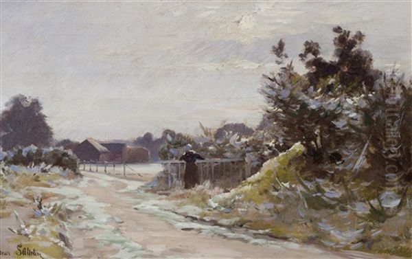 View Of A Village Oil Painting by Henri Saintin