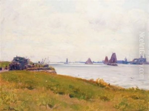 Estuaire D'amsterdam Oil Painting by Henri Saintin