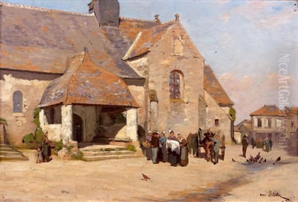 Le Bapteme Oil Painting by Henri Saintin