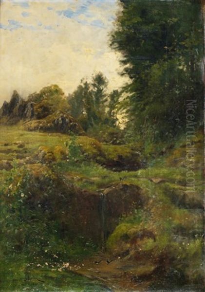 Pies Dans Un Paysage Oil Painting by Henri Saintin